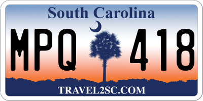SC license plate MPQ418