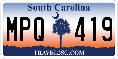 SC license plate MPQ419