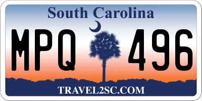 SC license plate MPQ496