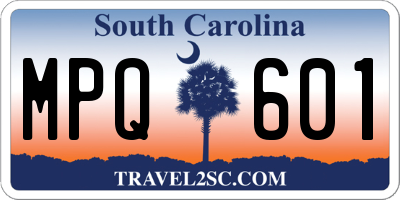 SC license plate MPQ601
