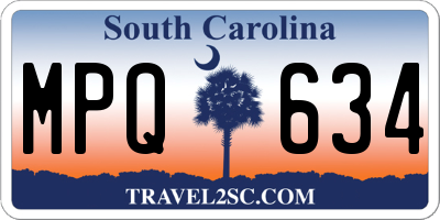 SC license plate MPQ634