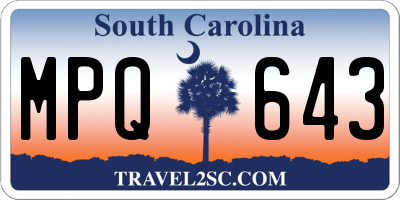 SC license plate MPQ643