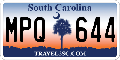 SC license plate MPQ644