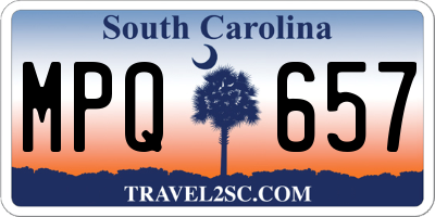 SC license plate MPQ657