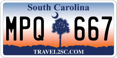SC license plate MPQ667
