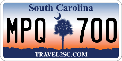 SC license plate MPQ700
