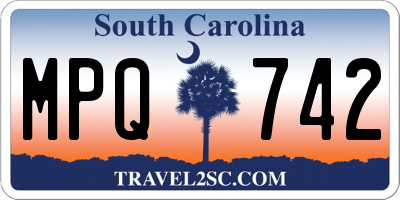 SC license plate MPQ742
