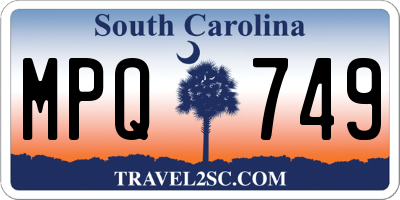 SC license plate MPQ749