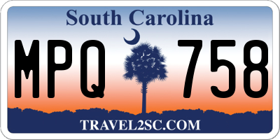 SC license plate MPQ758
