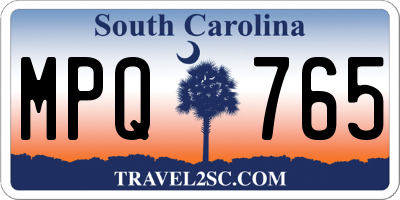 SC license plate MPQ765