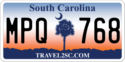 SC license plate MPQ768