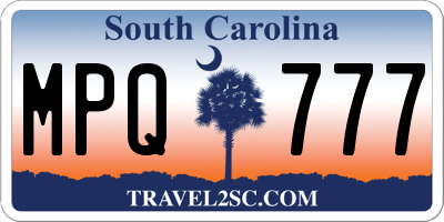 SC license plate MPQ777