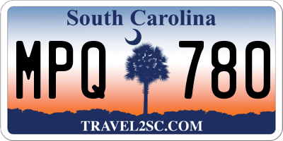 SC license plate MPQ780