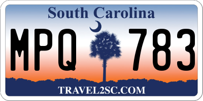 SC license plate MPQ783