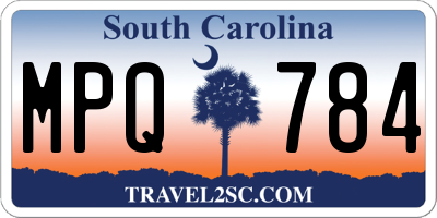 SC license plate MPQ784