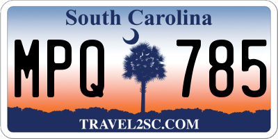 SC license plate MPQ785