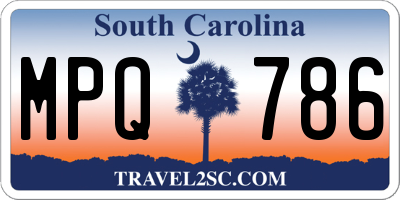 SC license plate MPQ786