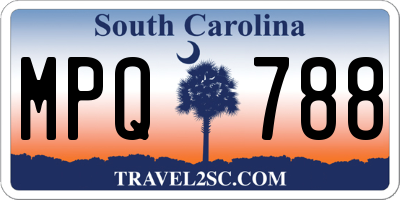 SC license plate MPQ788