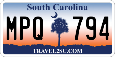 SC license plate MPQ794