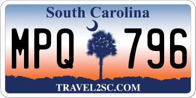 SC license plate MPQ796