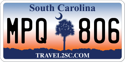 SC license plate MPQ806