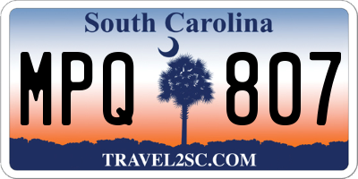 SC license plate MPQ807