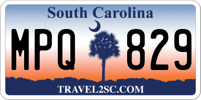 SC license plate MPQ829