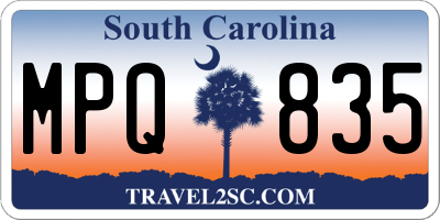 SC license plate MPQ835