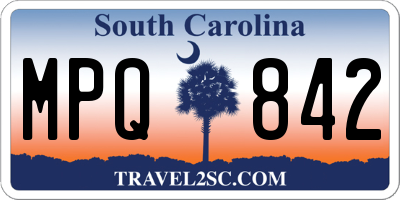 SC license plate MPQ842