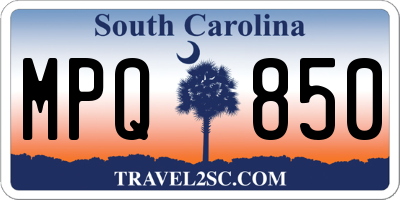 SC license plate MPQ850