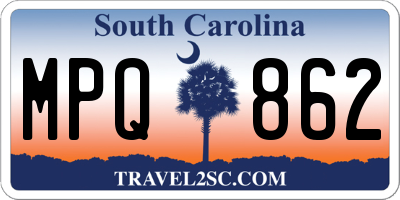 SC license plate MPQ862