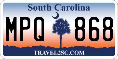SC license plate MPQ868