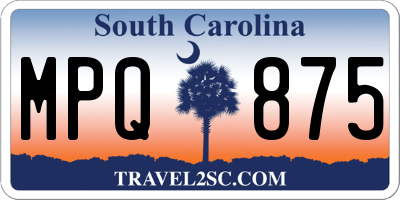 SC license plate MPQ875