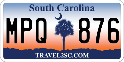 SC license plate MPQ876