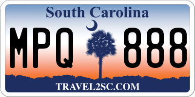 SC license plate MPQ888