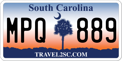 SC license plate MPQ889
