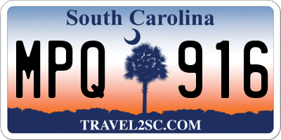 SC license plate MPQ916