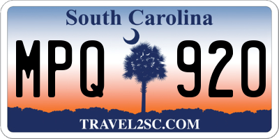SC license plate MPQ920