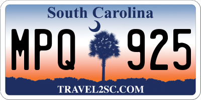 SC license plate MPQ925