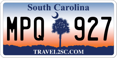 SC license plate MPQ927
