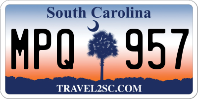 SC license plate MPQ957