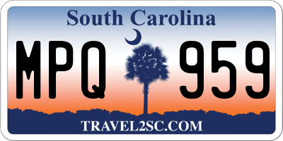 SC license plate MPQ959