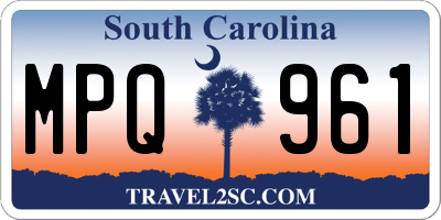 SC license plate MPQ961