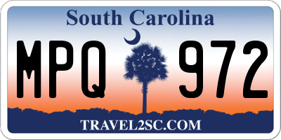 SC license plate MPQ972