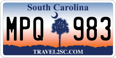 SC license plate MPQ983