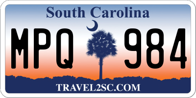 SC license plate MPQ984