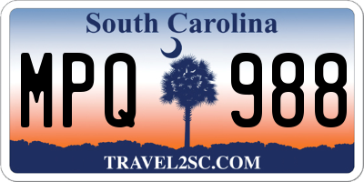 SC license plate MPQ988