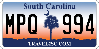 SC license plate MPQ994