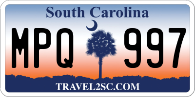 SC license plate MPQ997