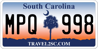 SC license plate MPQ998